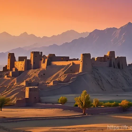 칸다하르 역사 유적 - **Old Kandahar Citadel at Sunset:** "An awe-inspiring, wide-angle view of the ancient Old Kandahar c...