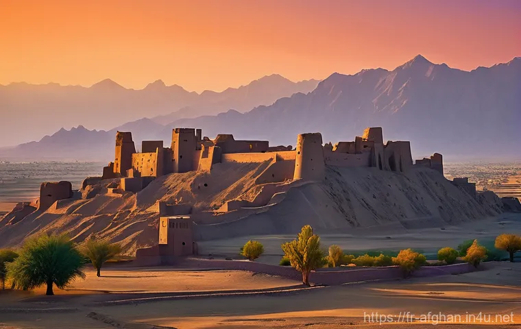칸다하르 역사 유적 - **Old Kandahar Citadel at Sunset:** "An awe-inspiring, wide-angle view of the ancient Old Kandahar c...